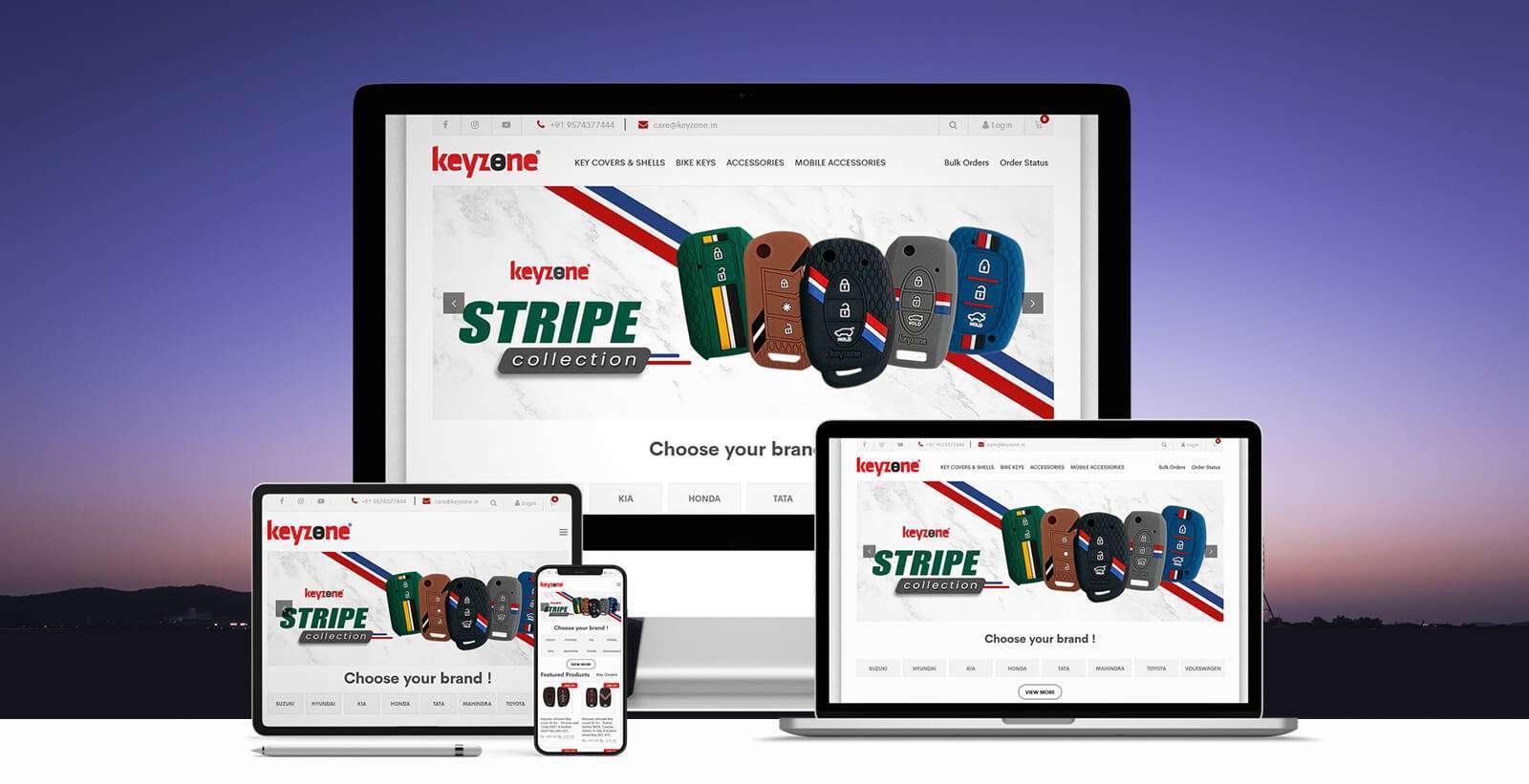 Ecommerce website for key cover manufacturing company
