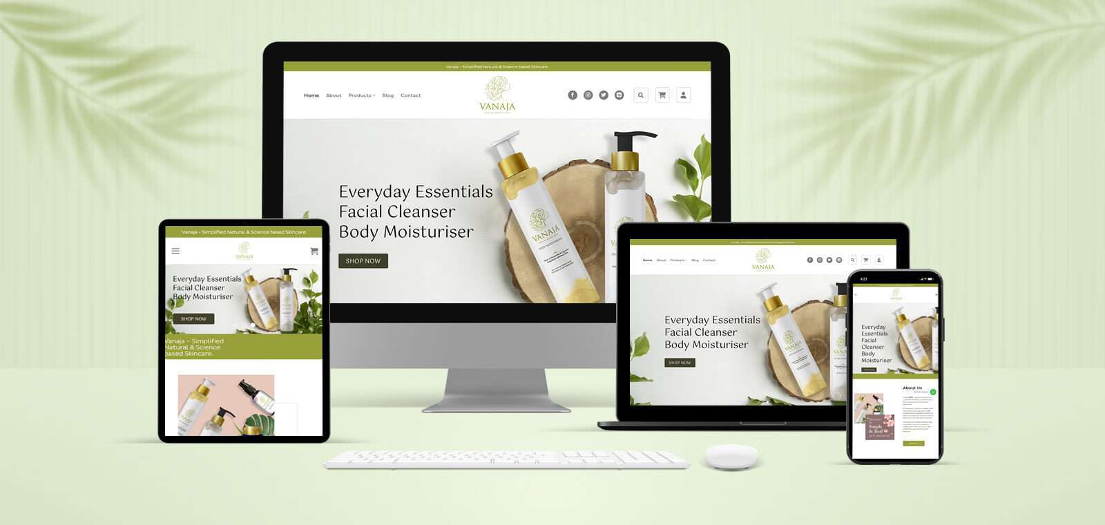 Ecommerce website for skin care brand