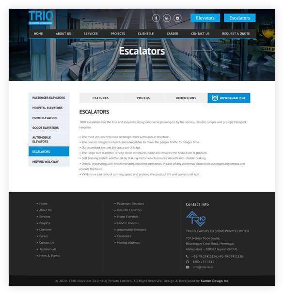 web-development-for-elevators-escalators-manufacturer