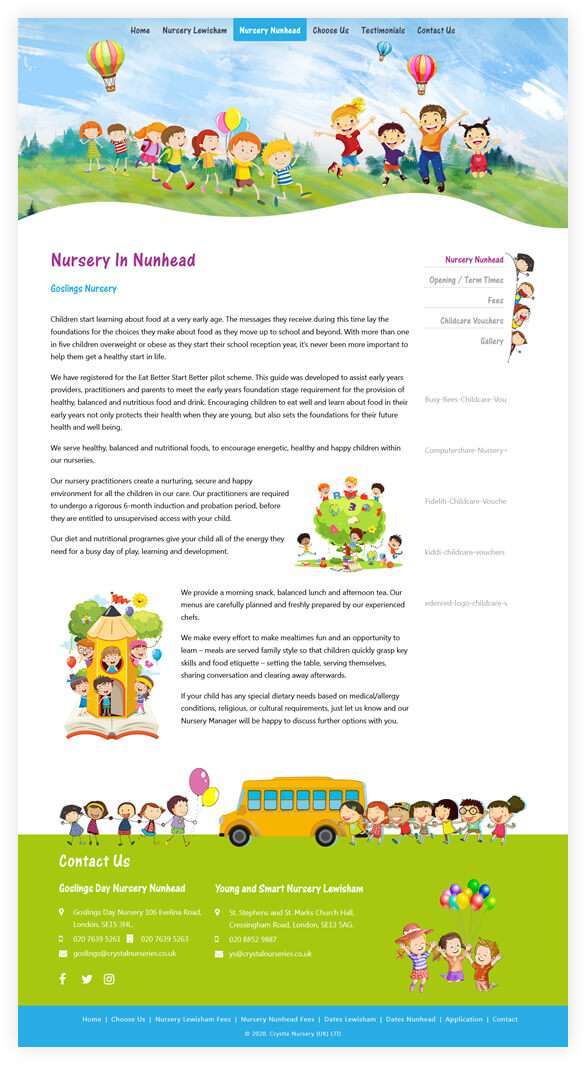 Web Development For Nursery School