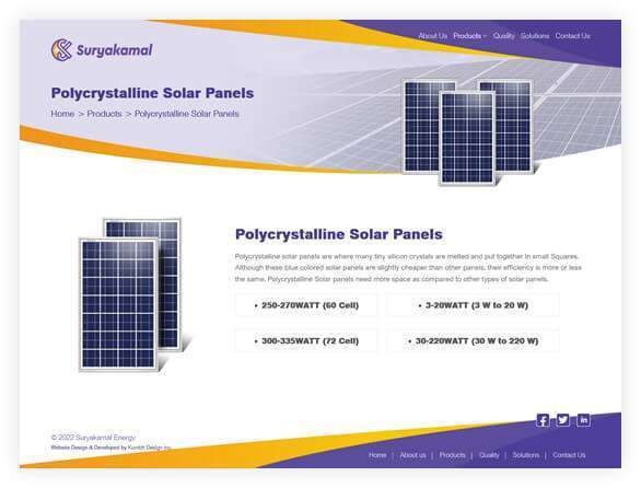 web-development-for-solar-panel-manufacturing-company