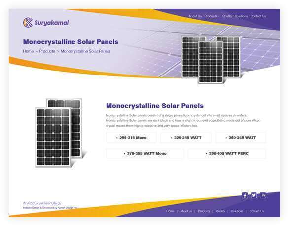 web-development-for-solar-panel-manufacturing-company