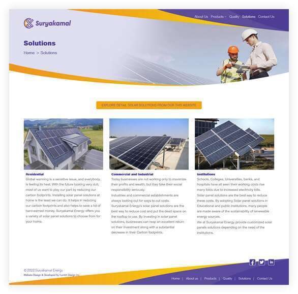 web-development-for-solar-panel-manufacturing-company