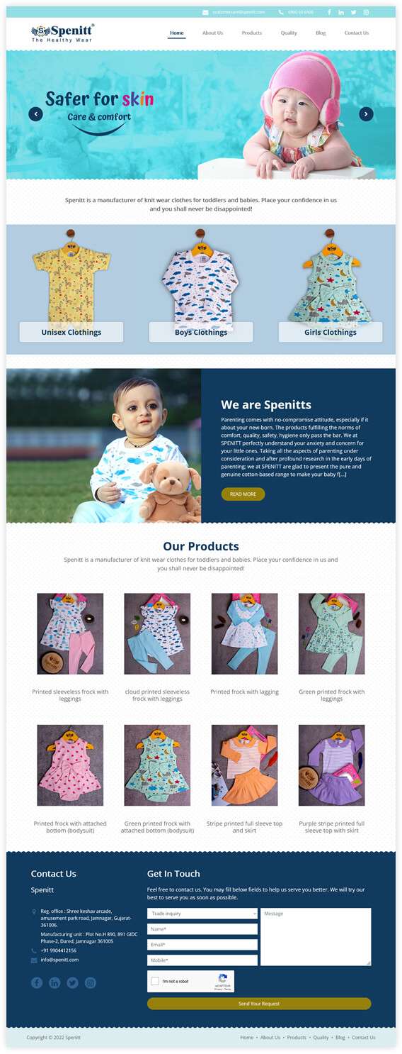 Website Design For Baby Clothing Brand
