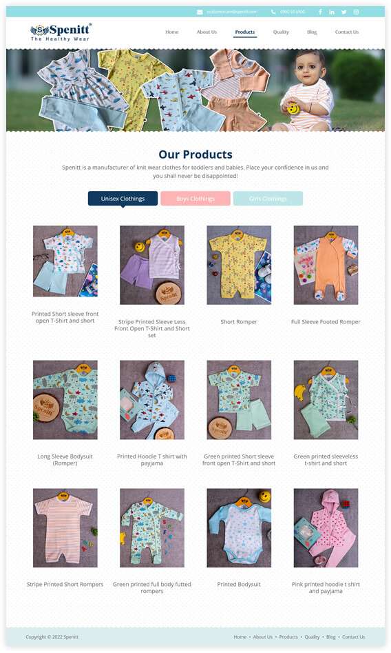 Website Design For Baby Clothing Brand