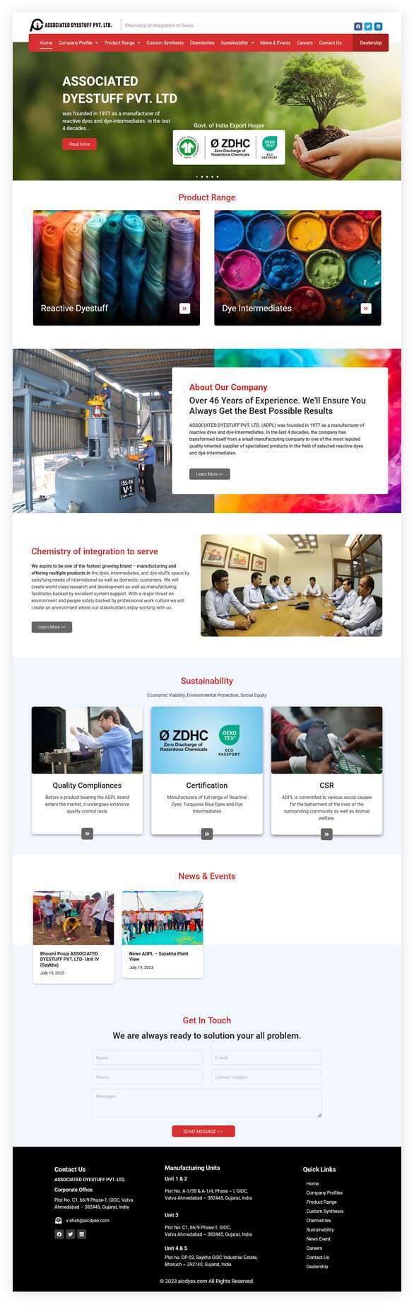 Website Development Chemical Industry