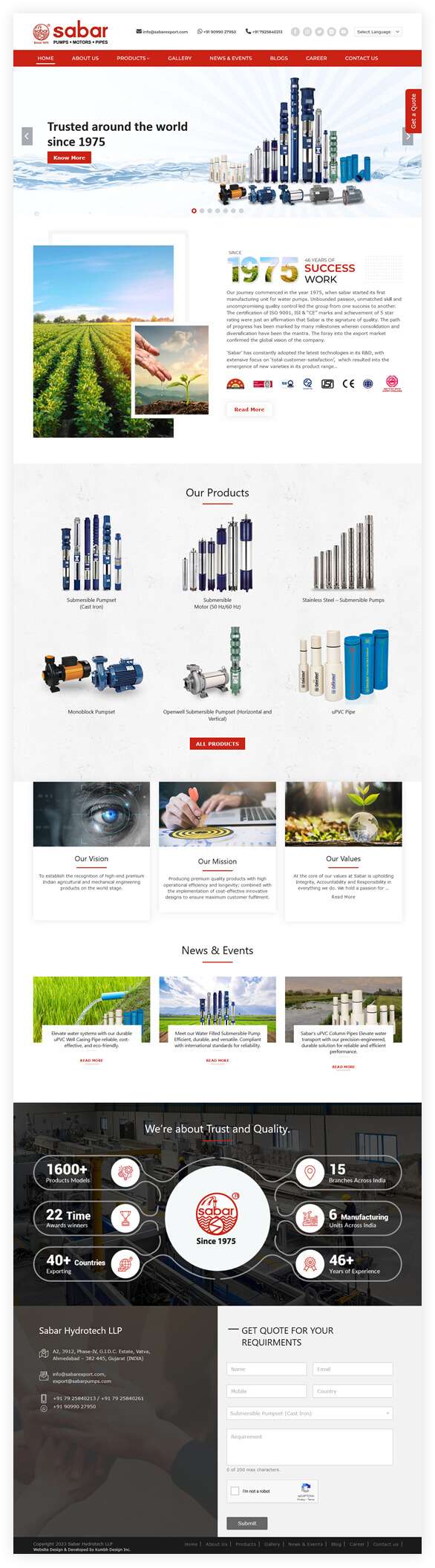 Website Development Submersible Pump Industry